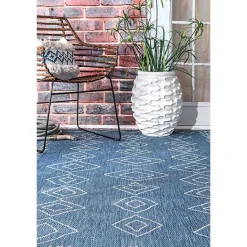 Best Kirklands Home Blue Serna Tribal Outdoor Area Rug, 5x8
