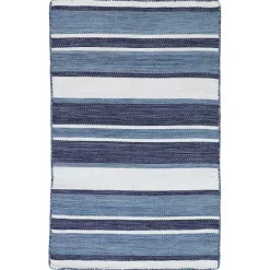 Clearance Kirklands Home Blue Shades Striped Indoor/Outdoor Scatter Rug