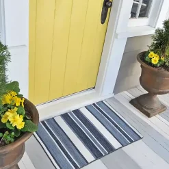 Clearance Kirklands Home Blue Shades Striped Indoor/Outdoor Scatter Rug