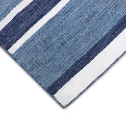 Clearance Kirklands Home Blue Shades Striped Indoor/Outdoor Scatter Rug