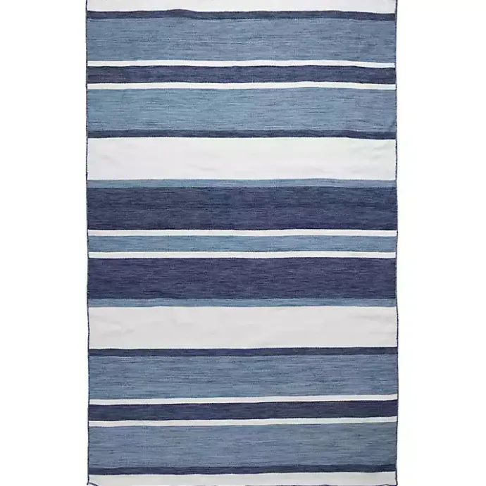 Sale Kirklands Home Blue Shades Striped Indoor/Outdoor Area Rug, 5x7