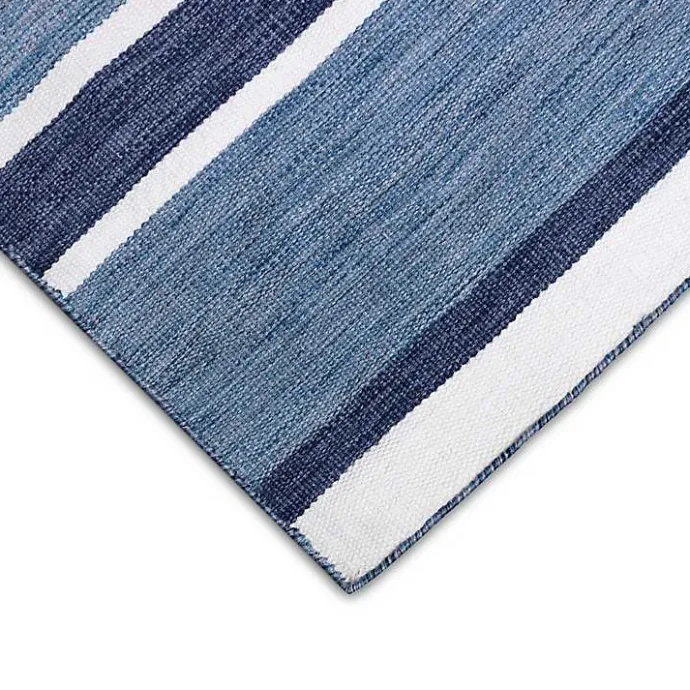 Sale Kirklands Home Blue Shades Striped Indoor/Outdoor Area Rug, 5x7