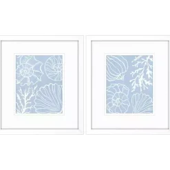 Online Kirklands Home Blue Shell Silhouettes Framed Art Prints, Set of 2