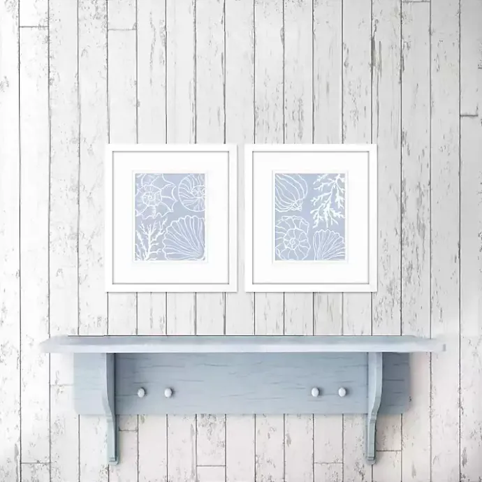 Online Kirklands Home Blue Shell Silhouettes Framed Art Prints, Set of 2