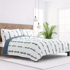 Sale Kirklands Home Blue Shibori Reversible 3-pc. Queen Quilt Set