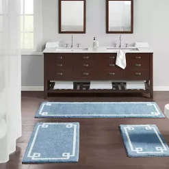 Outlet Kirklands Home Simple Trim Cotton Tufted Bath Mat, 40 in. Blue