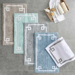 Outlet Kirklands Home Simple Trim Cotton Tufted Bath Mat, 72 in. Blue