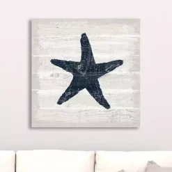 Sale Kirklands Home Blue Starfish Driftwood Canvas Art Print White