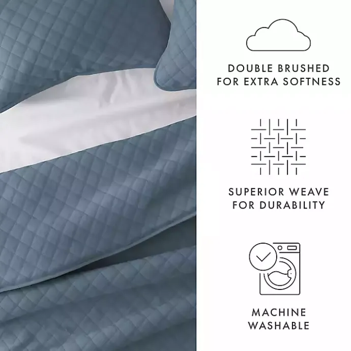 Clearance Kirklands Home Stitched Diamond 2-pc. Twin Quilt Set Blue