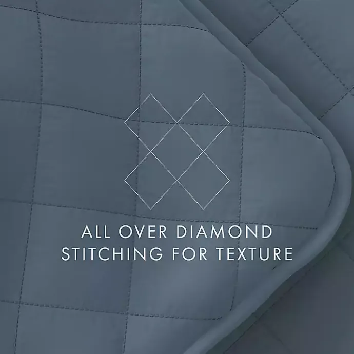 Best Kirklands Home Stitched Diamond 3-pc. King Quilt Set Blue