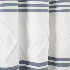 Outlet Kirklands Home Blue Stripe Diamond Tufted Shower Curtain