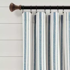 Discount Kirklands Home Stripe Farmhouse Curtain Panel Set, 95 in. Blue