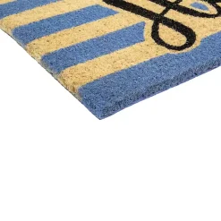 New Kirklands Home Blue Striped Hello Doormat