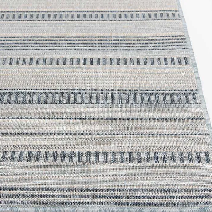 Kirklands Home Striped Lava Indoor/Outdoor Area Rug, 5x7 Blue