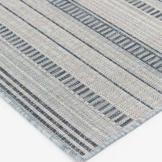 Kirklands Home Striped Lava Indoor/Outdoor Area Rug, 5x7 Blue
