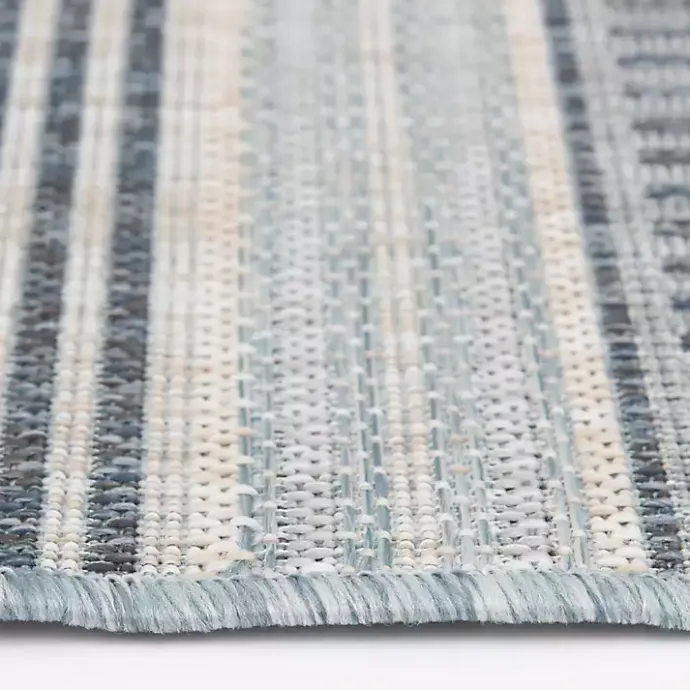 Kirklands Home Striped Lava Indoor/Outdoor Area Rug, 5x7 Blue