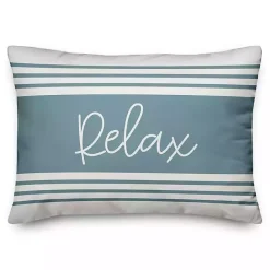 Discount Kirklands Home Striped Relax Outdoor Pillow Blue