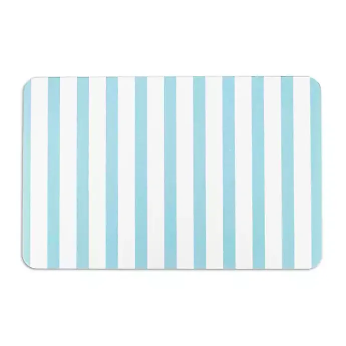 Kirklands Home Blue Striped Stone Bath Mat