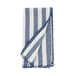 Kirklands Home Blue Striped Whipstich Napkins, Set of 4