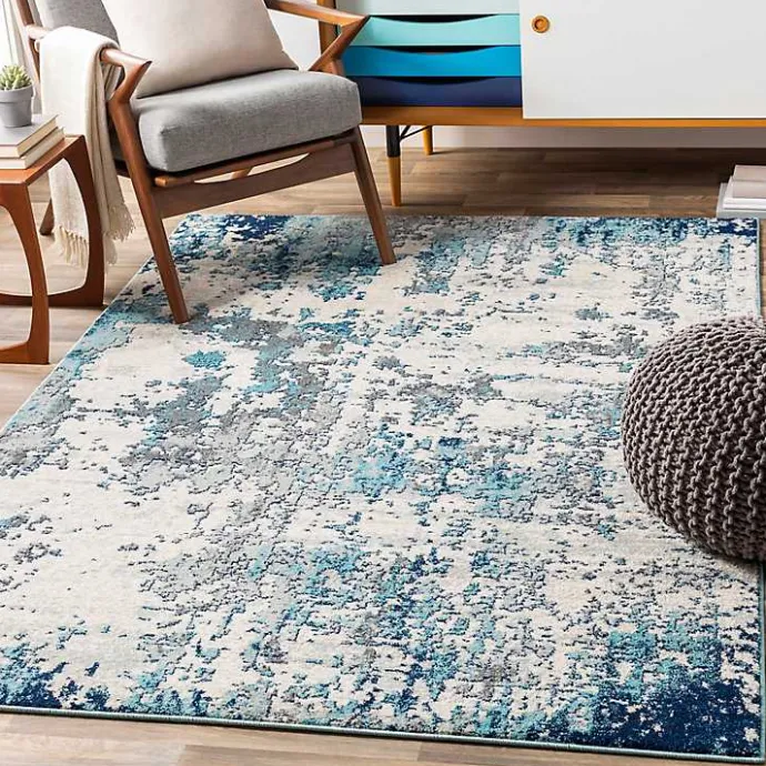 Outlet Kirklands Home Blue Sutton Contemporary Area Rug, 5x7