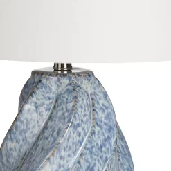 Discount Kirklands Home Blue Swirl Ceramic Table Lamp White