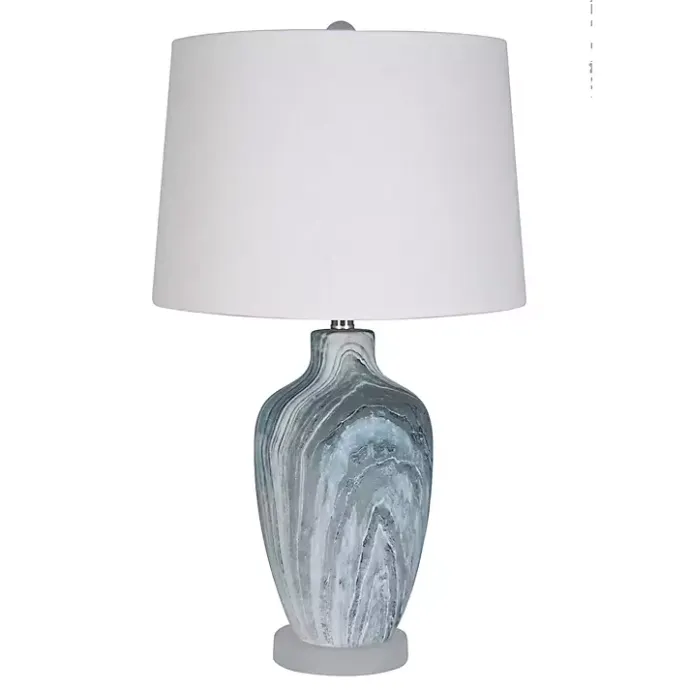 Sale Kirklands Home Blue Swirl Geode Table Lamp, Set of 2 White