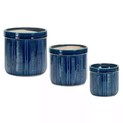 Online Kirklands Home Terracotta Abstract Decorative Pots, Set of 3 Blue