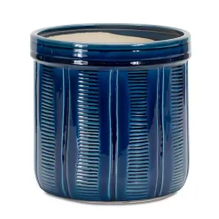 Online Kirklands Home Terracotta Abstract Decorative Pots, Set of 3 Blue