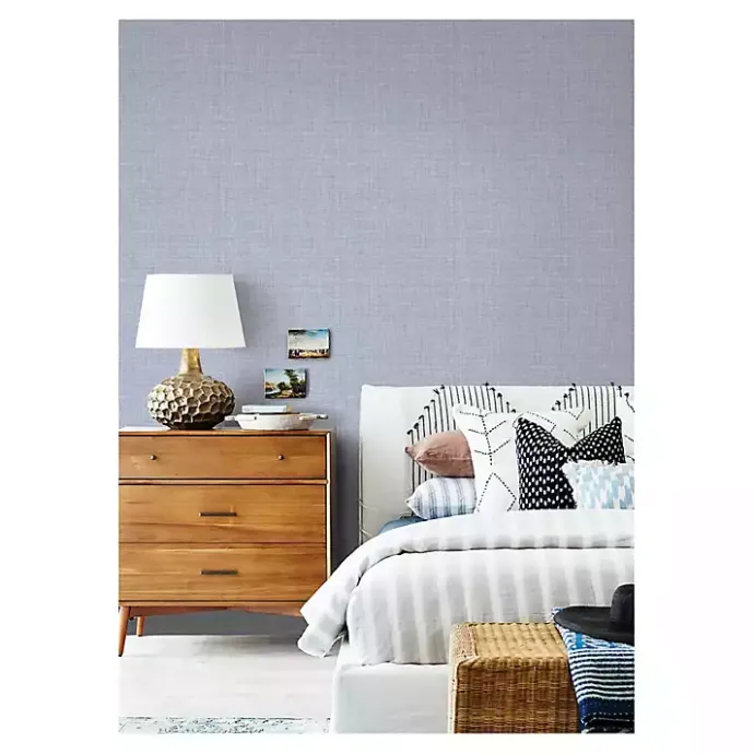 Discount Kirklands Home Textured Faux Fabric Peel & Stick Wallpaper Blue