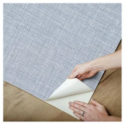 Discount Kirklands Home Textured Faux Fabric Peel & Stick Wallpaper Blue