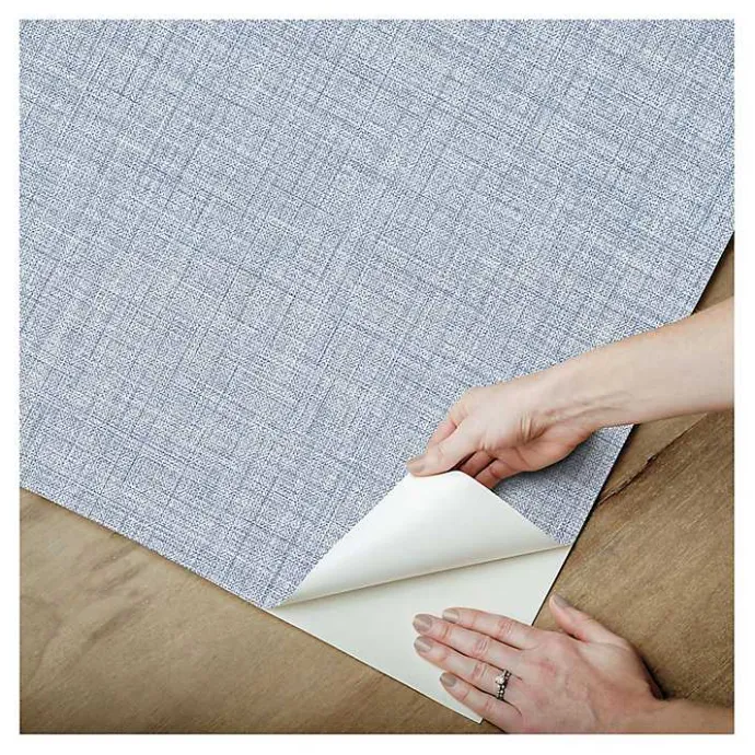 Discount Kirklands Home Textured Faux Fabric Peel & Stick Wallpaper Blue