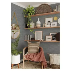 Kirklands Home Textured Grassweave Peel & Stick Wallpaper Blue