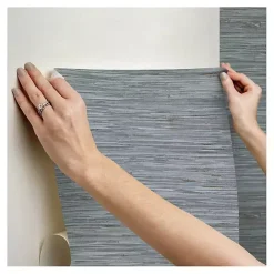 Kirklands Home Textured Grassweave Peel & Stick Wallpaper Blue