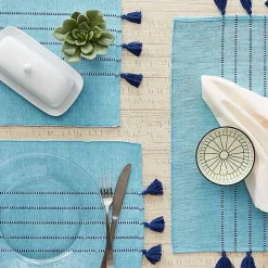 Sale Kirklands Home Thera Stripe Placemats, Set of 6 Blue