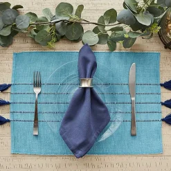Sale Kirklands Home Thera Stripe Placemats, Set of 6 Blue