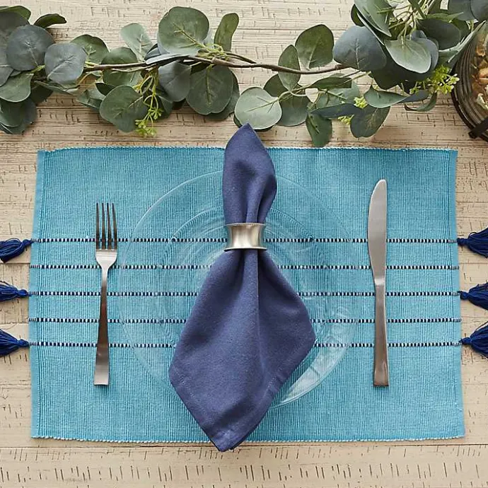 Sale Kirklands Home Thera Stripe Placemats, Set of 6 Blue