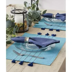 Sale Kirklands Home Thera Stripe Placemats, Set of 6 Blue