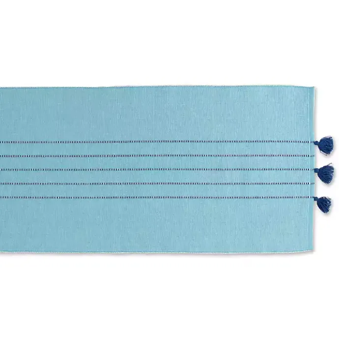 Discount Kirklands Home Thera Stripe Table Runner Blue