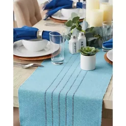 Discount Kirklands Home Thera Stripe Table Runner Blue