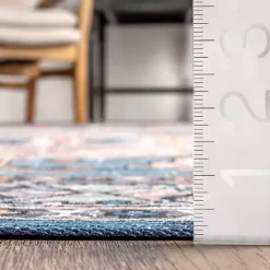 Online Kirklands Home Blue Tribal Motif Washable Area Rug, 5x8