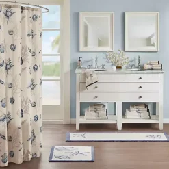 New Kirklands Home Blue Tufted Seashell Bath Mat