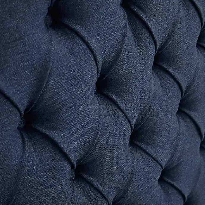 Online Kirklands Home Tufted Upholstered Metal Leg Queen Headboard Blue