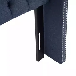 Online Kirklands Home Tufted Upholstered Metal Leg Queen Headboard Blue