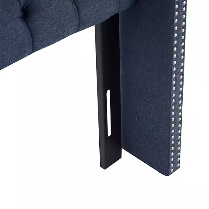 Online Kirklands Home Tufted Upholstered Metal Leg Queen Headboard Blue