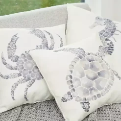 Sale Kirklands Home Blue Turtle Outdoor Pillow