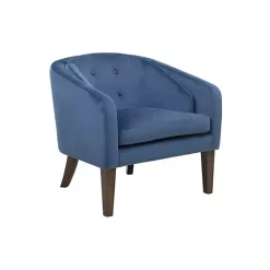 Sale Kirklands Home Velvet Tufted Midcentury Modern Accent Chair Blue