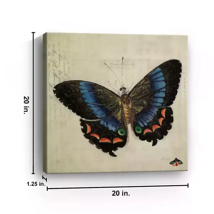 Clearance Kirklands Home Blue Vintage Butterfly Canvas Art Print