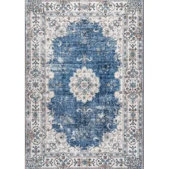 Clearance Kirklands Home Vintage Floral Washable Area Rug, 5x8 Blue