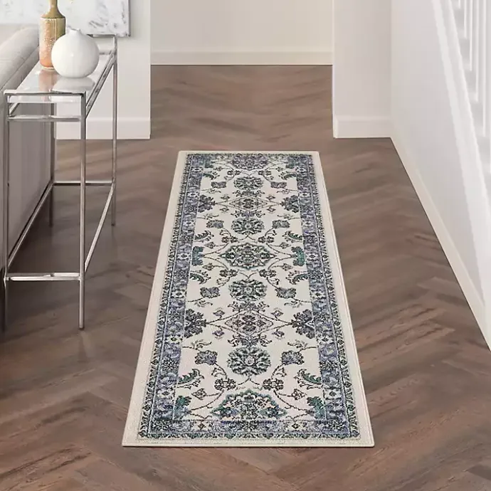 Best Kirklands Home Blue Vintage Medallion Indoor/Outdoor Runner