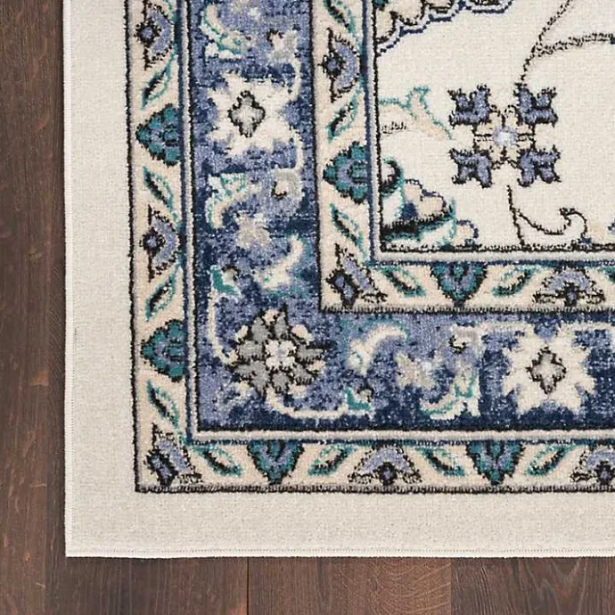 Best Kirklands Home Blue Vintage Medallion Indoor/Outdoor Rug, 4x6